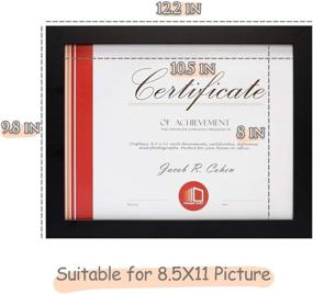 img 1 attached to 🖼️ Frametory 8.5 x 11 Picture Frame: Wall Display & Tabletop Stand for Certificates, Documents, Awards- Wide Molding, Black (1-Pack)