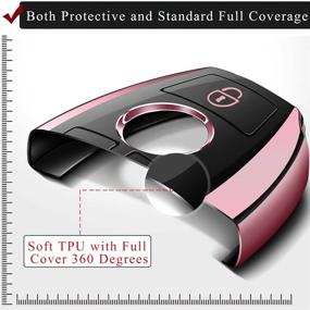 img 2 attached to 💖 QBUC Pink TPU Full Protection Key Fob Cover for Mercedes Benz C E M S CLS CLK GLK GLC G Class