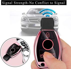 img 1 attached to 💖 QBUC Pink TPU Full Protection Key Fob Cover for Mercedes Benz C E M S CLS CLK GLK GLC G Class