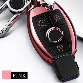 img 3 attached to 💖 QBUC Pink TPU Full Protection Key Fob Cover for Mercedes Benz C E M S CLS CLK GLK GLC G Class