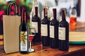 img 3 attached to 🍷 Pack of 50 Wine Bags Kraft Bags for Wine Spirits - 5.25" x 3.25" x 13" Gift Bags