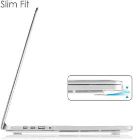 img 2 attached to Fintie Case for MacBook Pro 15 Retina - Slim Snap On Hard Shell Protective Cover for A1398, Crystal Clear