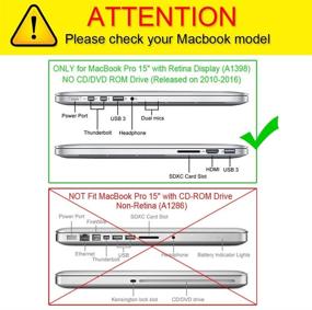 img 3 attached to Fintie Case for MacBook Pro 15 Retina - Slim Snap On Hard Shell Protective Cover for A1398, Crystal Clear
