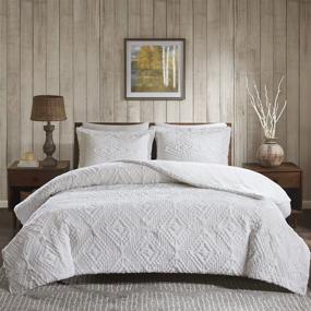 img 4 attached to Woolrich Teton Full/Queen Embroidered Plush Coverlet Set in Ivory - Improved SEO