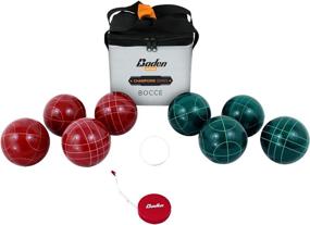 img 4 attached to 🎾 High-quality Baden Champions 90mm Bocce Ball Set – Carry Case & Measuring Tape Included – Vibrant Red/Green