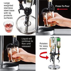 img 2 attached to 🍸 Streamline Your Bar Setup with the OGGI 3-Bottle Revolving Liquor Dispenser – Stainless Steel Elegance for Effortless Pouring