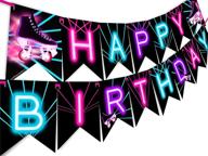 roller skating rainbow birthday pennant logo