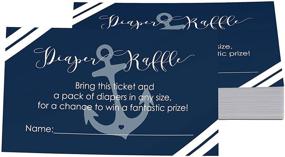 img 1 attached to Nautical Diaper Raffle Tickets Set of 25 Games | Boys Baby Shower Drawing | Invitation Insert Cards – Anchor Theme in Navy Blue and Grey | Printed Supplies (Size: 2 x 4) | Paper Clever Party