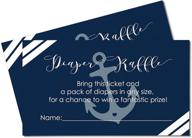 nautical diaper raffle tickets set of 25 games | boys baby shower drawing | invitation insert cards – anchor theme in navy blue and grey | printed supplies (size: 2 x 4) | paper clever party logo