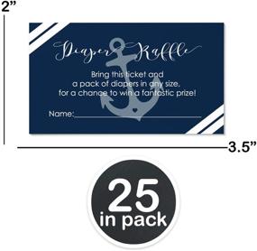 img 2 attached to Nautical Diaper Raffle Tickets Set of 25 Games | Boys Baby Shower Drawing | Invitation Insert Cards – Anchor Theme in Navy Blue and Grey | Printed Supplies (Size: 2 x 4) | Paper Clever Party