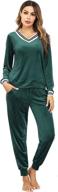 👚 irevial women's striped velour tracksuit two piece sweatsuit set – stylish v neck design with convenient pocket logo