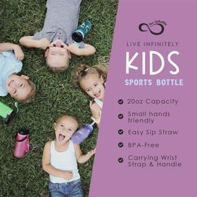 img 3 attached to 🚰 20oz Kids Water Bottle with Easy Sip Straw - Dishwasher Safe & BPA Free | Live Infinitely