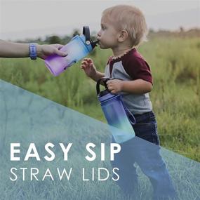 img 1 attached to 🚰 20oz Kids Water Bottle with Easy Sip Straw - Dishwasher Safe & BPA Free | Live Infinitely