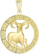 🌟 elegant calirosejewelry 14k yellow gold zodiac pendant: a stunning piece of zodiac jewelry logo