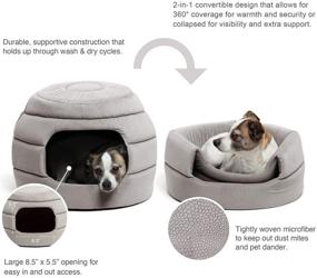 img 3 attached to 🐾 Convertible Honeycomb Cave Bed for Small Pets & Puppies - Best Friends by Sheri, Cozy Covered Dog & Cat Tent with Removable Insert, Easily Convert into Round Open Cuddler - Machine Washable