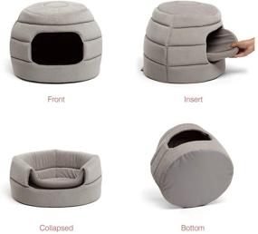 img 2 attached to 🐾 Convertible Honeycomb Cave Bed for Small Pets & Puppies - Best Friends by Sheri, Cozy Covered Dog & Cat Tent with Removable Insert, Easily Convert into Round Open Cuddler - Machine Washable