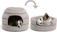 🐾 convertible honeycomb cave bed for small pets & puppies - best friends by sheri, cozy covered dog & cat tent with removable insert, easily convert into round open cuddler - machine washable logo