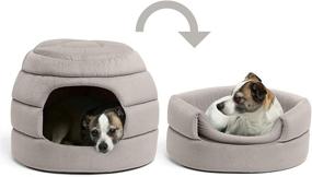 img 4 attached to 🐾 Convertible Honeycomb Cave Bed for Small Pets & Puppies - Best Friends by Sheri, Cozy Covered Dog & Cat Tent with Removable Insert, Easily Convert into Round Open Cuddler - Machine Washable