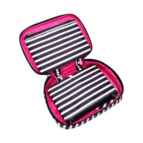 img 3 attached to 💼 Vaultz Locking Everyday Case: Stylish Black and White Stripe Cosmetics Storage (VZ03756)