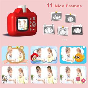 img 2 attached to 📸 Gemgucar WiFi Instant Print Digital Kids Camera 1080P Girls Camera No Ink Print Photo 180° Rotating Lens 32GB SD Card Video Camera for 3-12 Years Old Boys Girls (Red)