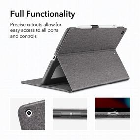 img 2 attached to 📱 ESR Case for iPad 9th, 8th, 7th Gen (2021, 2020, 2019) - Folio Design, Auto Sleep/Wake, Pencil Holder, Dual-Angle Stand - Twilight