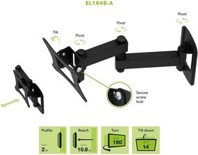 img 3 attached to 📺 AVF EL104B-A Multi-Position TV Wall Mount - Full Motion, Long Extension for 12"-25" TVs/Monitors - Universal Bracket, VESA 50x50 to 100x100 - Easy Install, Black