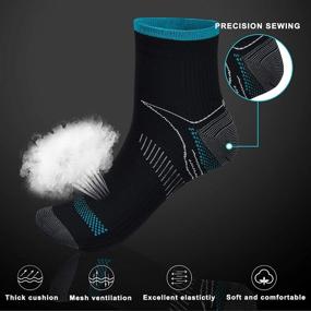 img 1 attached to Blahhey 7 Pairs Ankle Compression Socks for Men & Women: Athletic, 🧦 Comfortable, Lightweight, Plantar Fasciitis Relief, Cushion Foot Support, Running, Travel - L/XL Sizes