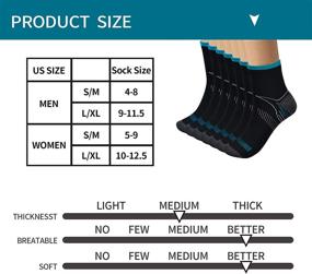 img 3 attached to Blahhey 7 Pairs Ankle Compression Socks for Men & Women: Athletic, 🧦 Comfortable, Lightweight, Plantar Fasciitis Relief, Cushion Foot Support, Running, Travel - L/XL Sizes