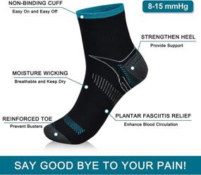 img 2 attached to Blahhey 7 Pairs Ankle Compression Socks for Men & Women: Athletic, 🧦 Comfortable, Lightweight, Plantar Fasciitis Relief, Cushion Foot Support, Running, Travel - L/XL Sizes