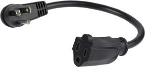 🔌 startech.com 1 ft low profile flat extension cord - right-angle nema 5-15r to nema 5-15p power cable (pac101r1) - black logo