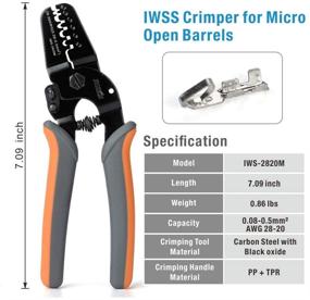 img 1 attached to 🔧 IWISS Mini Micro Open Barrel Crimping Tools for AWG28-20 JAM, Molex, Tyco, JST Connectors used for FPV, Drone Servo