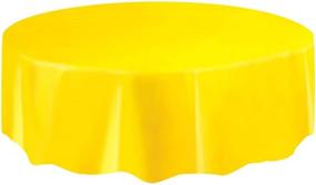 img 2 attached to 🌻 Vibrant and Durable: Unique Industries 50023 Sunflower Yellow Plastic Round Tablecloth, 84-Inch - Perfect for Any Occasion!