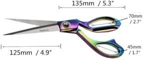 img 3 attached to Colorful Metallic Craft Tailor Scissors - Rainbow Sewing Scissors, 10 Inch Heavy Duty Steel Professional Shears for Costume Designer Dressmaker Sewing Fabric Leather Cutting