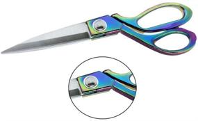 img 2 attached to Colorful Metallic Craft Tailor Scissors - Rainbow Sewing Scissors, 10 Inch Heavy Duty Steel Professional Shears for Costume Designer Dressmaker Sewing Fabric Leather Cutting