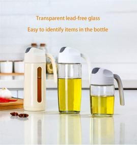 img 1 attached to 🍾 Ainaan Auto Flip Olive Oil Dispenser Bottle, Leakproof Condiment Container, Non-Slip Handle for Kitchen Cooking - 320ml, Gray