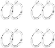 👃 crazypiercing surgical steel non-pierced hoops: clip-on fake nose, lip, and ear rings - set of 8 logo