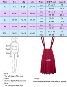 img 2 attached to 👗 Vintage High Waist A-Line Suspender Skirt Pleated Pinafore Dress for Women