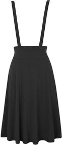 img 4 attached to 👗 Vintage High Waist A-Line Suspender Skirt Pleated Pinafore Dress for Women