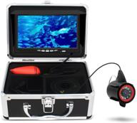 🎣 moqcqgr underwater fishing camera: portable video fish finder with 7 inch hd lcd monitor, 1200tvl camera, and 24pcs lighting for ice, lake, and boat fishing (15m/49ft) logo