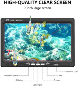 img 3 attached to 🎣 MOQCQGR Подводная рыболовная камера: Портативный видеоэхолот с 7-дюймовым ЖК-монитором HD, камера 1200TVL и 24 светодиодных подсветки для ледовой, озерной и лодочной рыбалки (15 м / 49 футов)