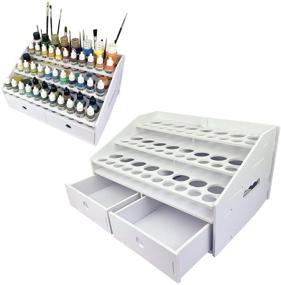 img 4 attached to 🎨 Organize and Store Your Paints with the Sanfurney Paint Rack Stand and Cabinet Holder Organizer for 57 Bottles