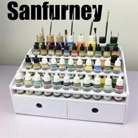 img 3 attached to 🎨 Organize and Store Your Paints with the Sanfurney Paint Rack Stand and Cabinet Holder Organizer for 57 Bottles