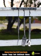 🔧 cave tools multi-purpose bbq utensil and grill accessories hook rack - 5 wall hooks rail + screwdriver logo