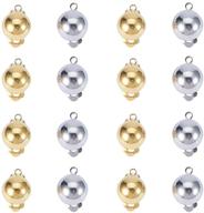 🐼 pandahall elite brass clip-on earring converters for non-pierced ears - easy open loop, 40 pcs, 2 colors logo