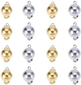 img 4 attached to 🐼 PandaHall Elite Brass Clip-on Earring Converters for Non-Pierced Ears - Easy Open Loop, 40 Pcs, 2 Colors