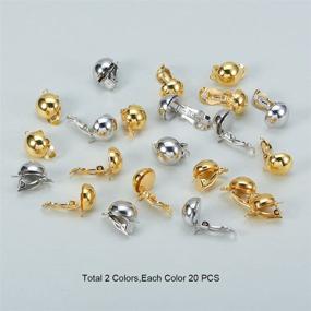 img 1 attached to 🐼 PandaHall Elite Brass Clip-on Earring Converters for Non-Pierced Ears - Easy Open Loop, 40 Pcs, 2 Colors