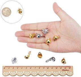 img 2 attached to 🐼 PandaHall Elite Brass Clip-on Earring Converters for Non-Pierced Ears - Easy Open Loop, 40 Pcs, 2 Colors