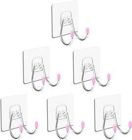 img 4 attached to 🧲 Diesisa Self-Adhesive Wall Hooks for Bathrooms and Kitchens