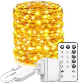 img 4 attached to 🔌 Govee LED Fairy Lights for Bedroom, 66 Feet Plug-in Fairy Lights with 200 LEDs, Remote Control & 8 Scene Modes, 4 Timing Options, USB Powered Fairy Lights for Indoor and Outdoor Decoration in Warm White