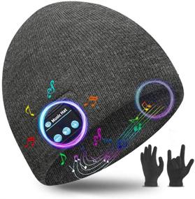 img 4 attached to Wireless Bluetooth Beanie Hat 5.0, Music Winter Beanie with Built-In HD Stereo Speakers & Mic, Ideal for Outdoor Sports, Christmas Birthday Gift for Men Women Dad Mom (Elegant Grey)
